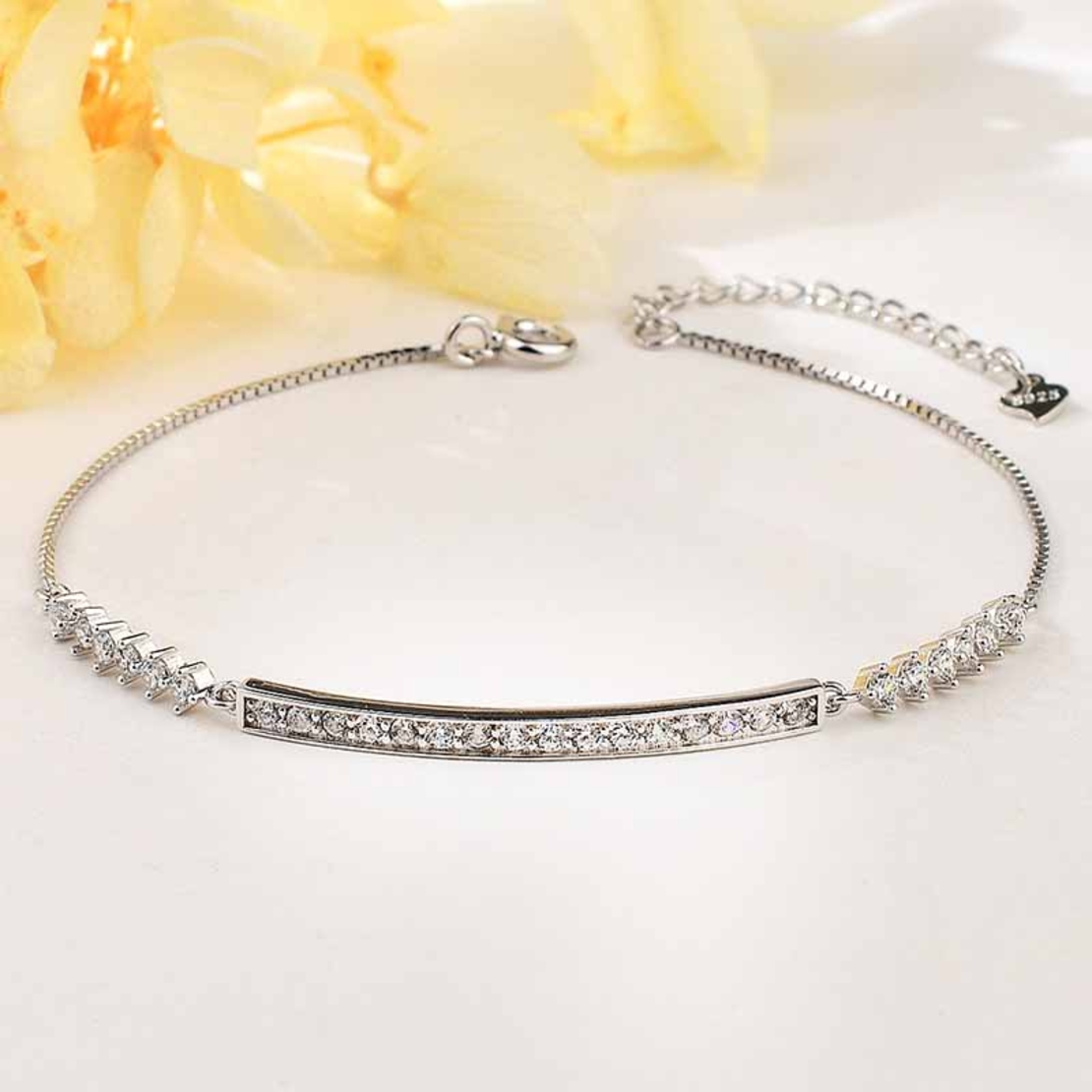 SILVER  JEWELRY - SILVER  BRACELET WITH CRYSTALS