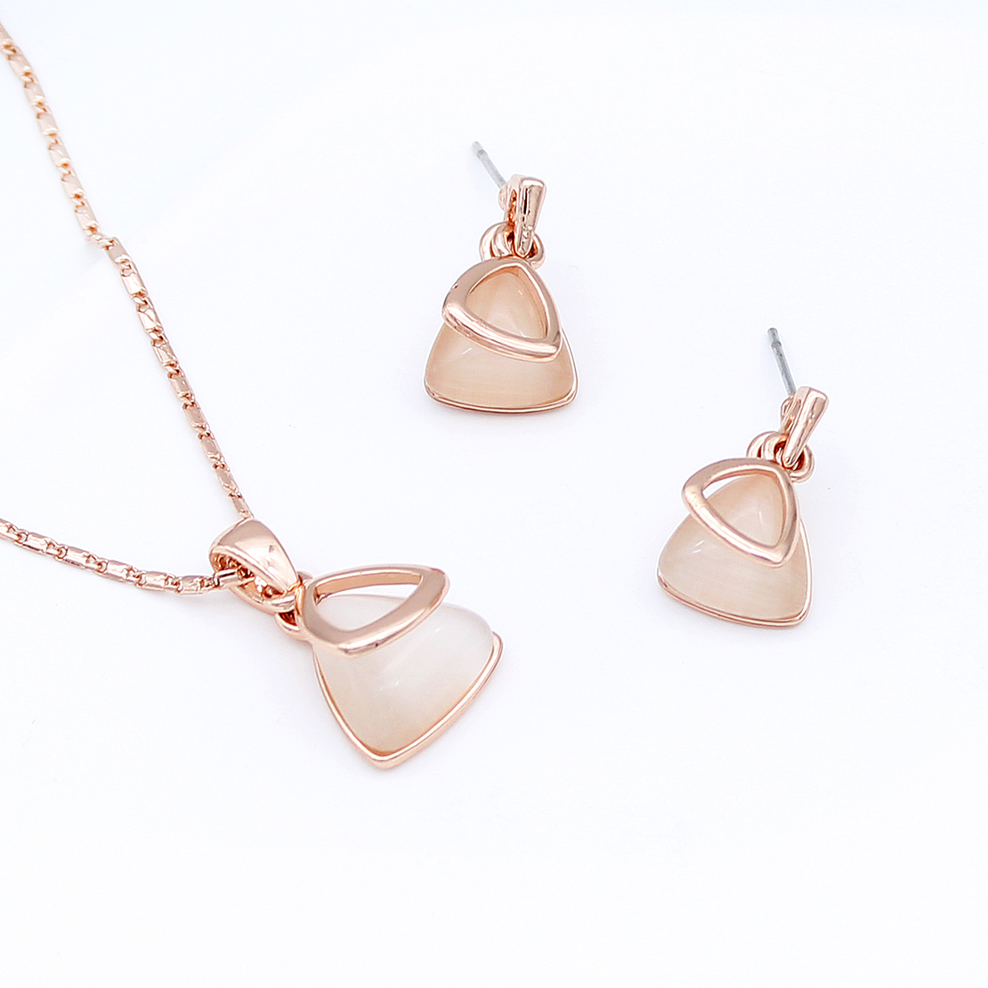 Комплект розово позлатяване котешко око 2610000004472 | Колекция Rose Gold