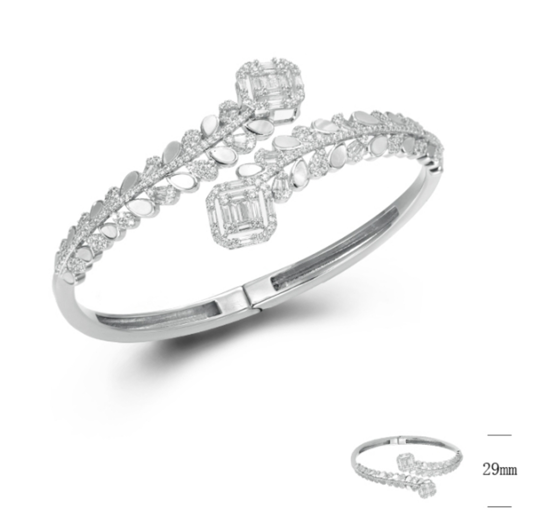 Сребърна гривна с платина 2700000040478 | Колекция Silver Premium
