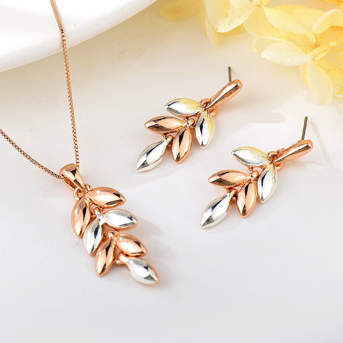 Комплект розово позлатяване листа | Колекция Rose Gold