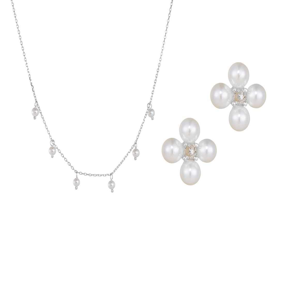 Сребърен комплект с перли 2700000071687 | колекция Delicate Silver