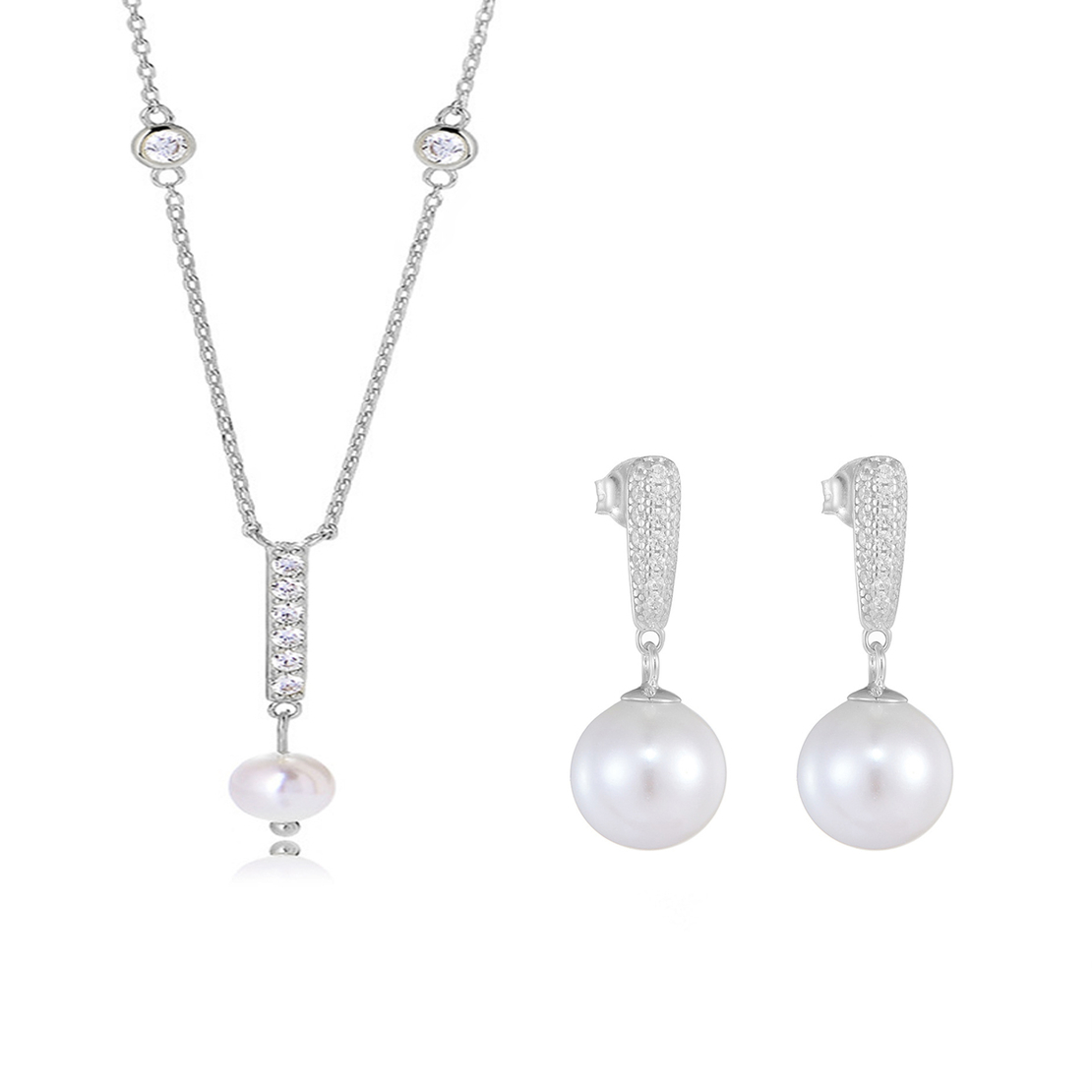 Сребърен комплект с перли 2700000071694 | колекция Delicate Silver