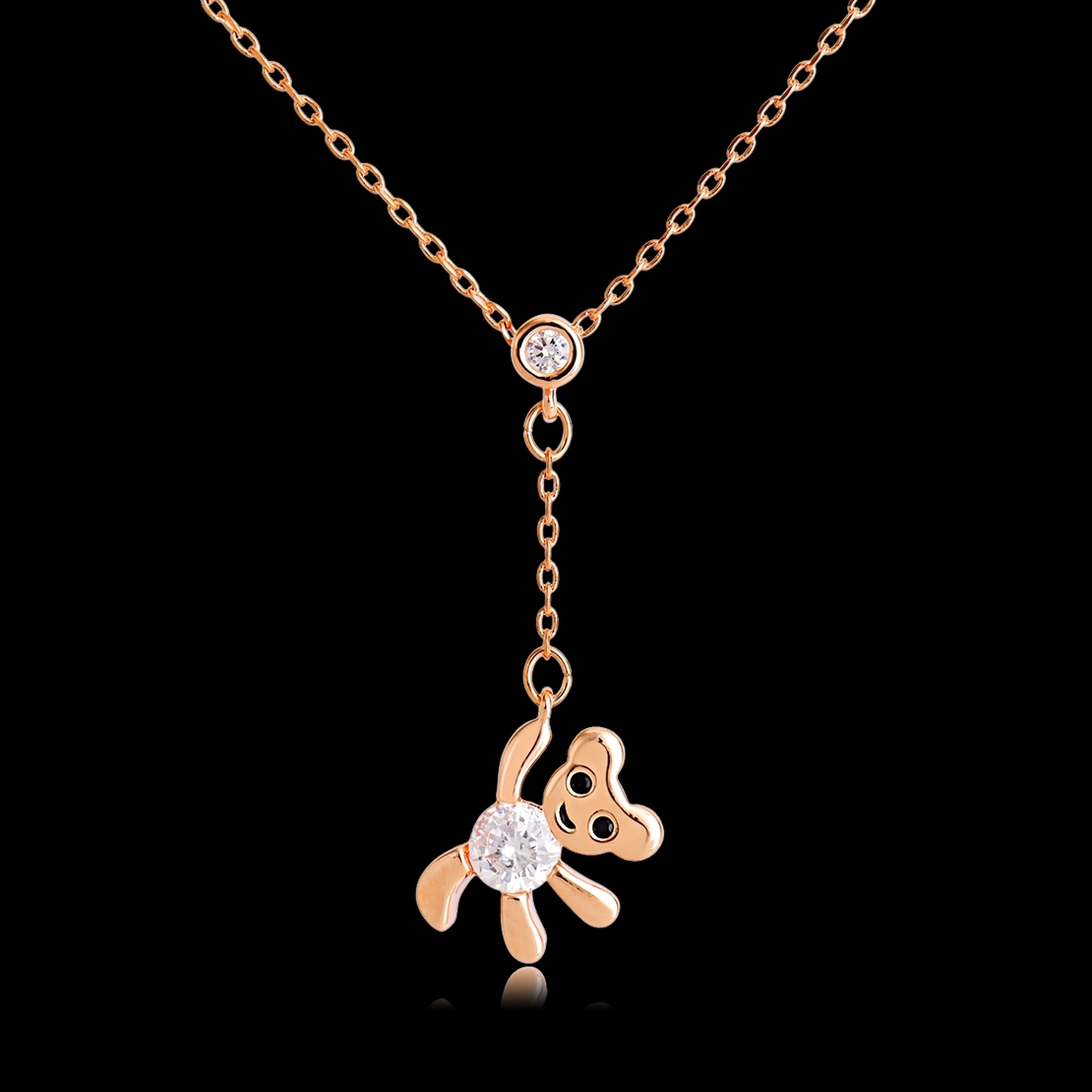 Колие розово позлатяване мече | Колекция Rose Gold