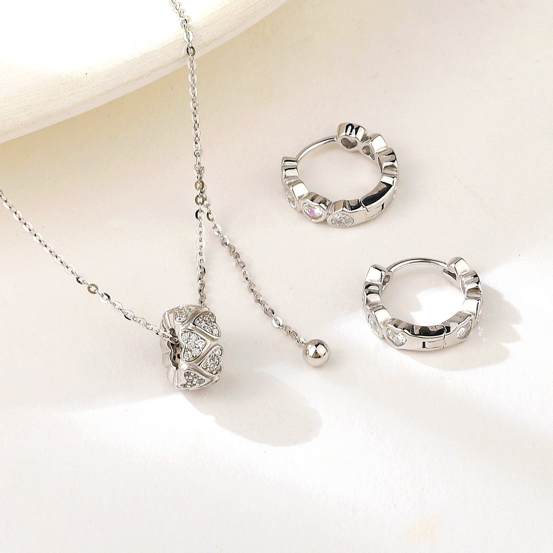 Сребърен комплект с родий 2700000047279 | колекция Delicate Silver
