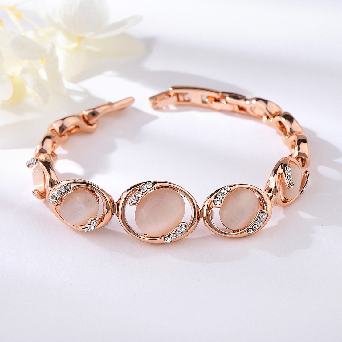 Гривна розово позлатяване котешко око 2200000015877 | Колекция Rose Gold