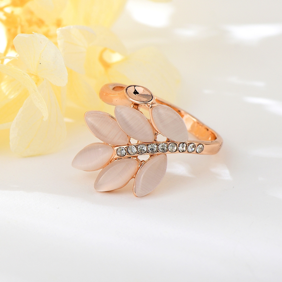 Пръстен розово позлатяване листенца | Колекция Rose Gold