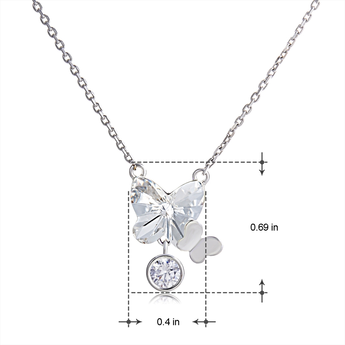Сребърно колие Пеперуда Swarovski Crystals | колекция Delicate Silver