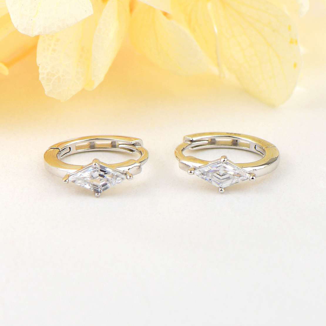 Сребърни обеци Мини халки с родий 2700000052938 | колекция Delicate Silver