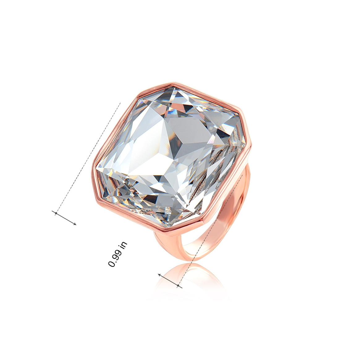 Пръстен розово позлатяване с кристали Swarovski 1DL083660R-3300 | Колекция Rose Gold