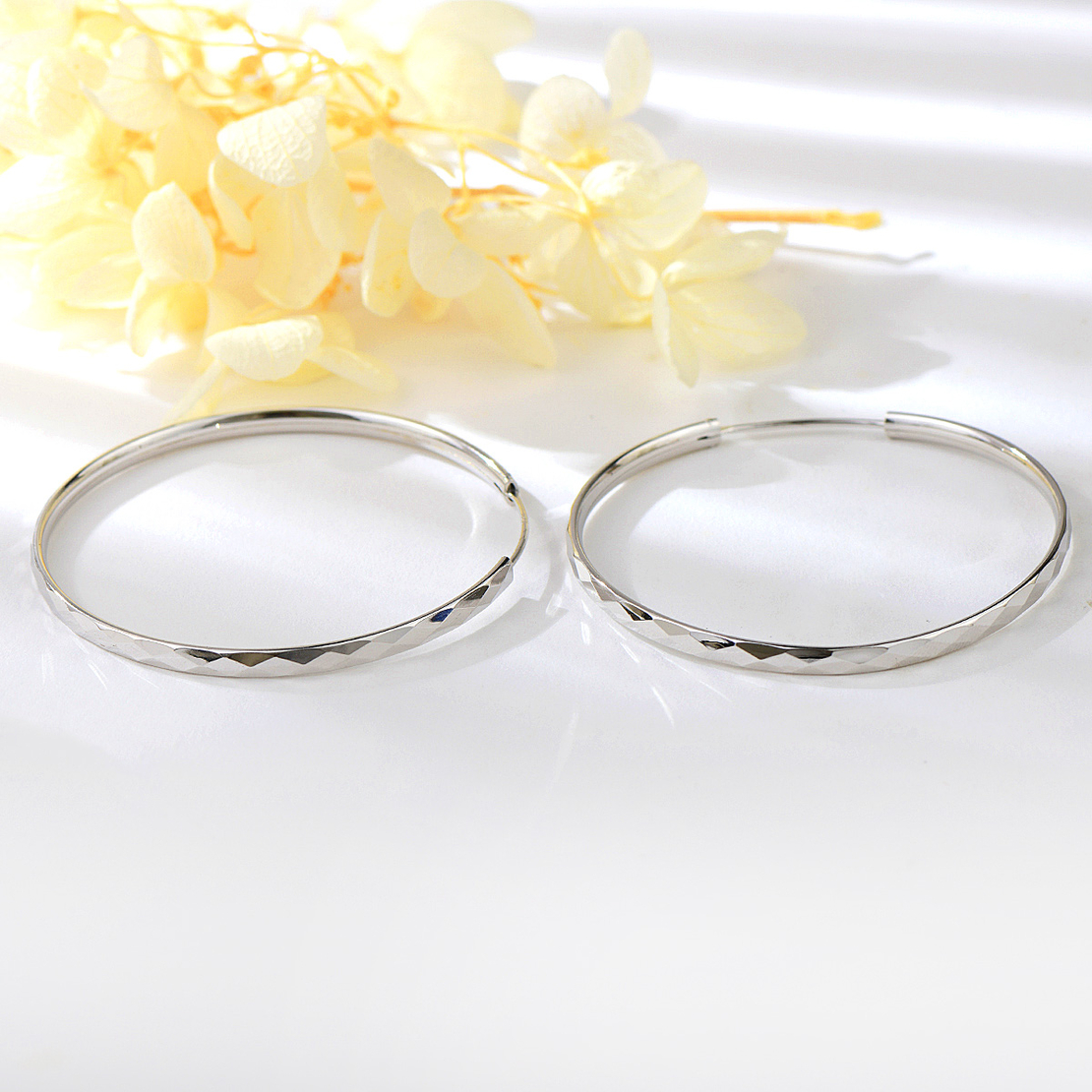 Сребърни обеци Халки с родий 2700000045015 | колекция Delicate Silver