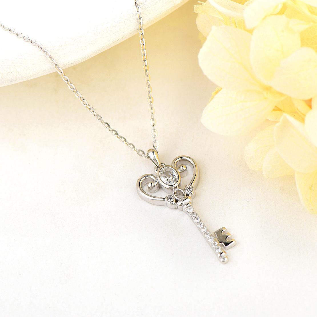 Сребърно колие Ключ 2700000051450 | колекция Delicate Silver