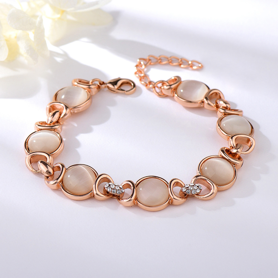 Гривна розово позлатяване котешко око 2200000015488 | Колекция Rose Gold