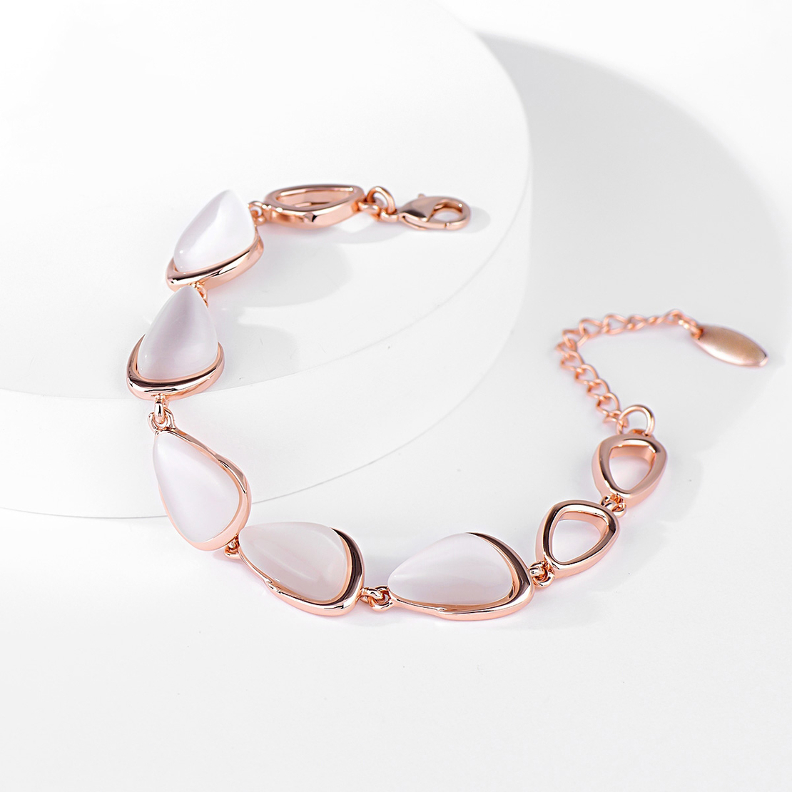 Гривна розово позлатяване с котешко око 2200000013354 | Колекция Rose Gold