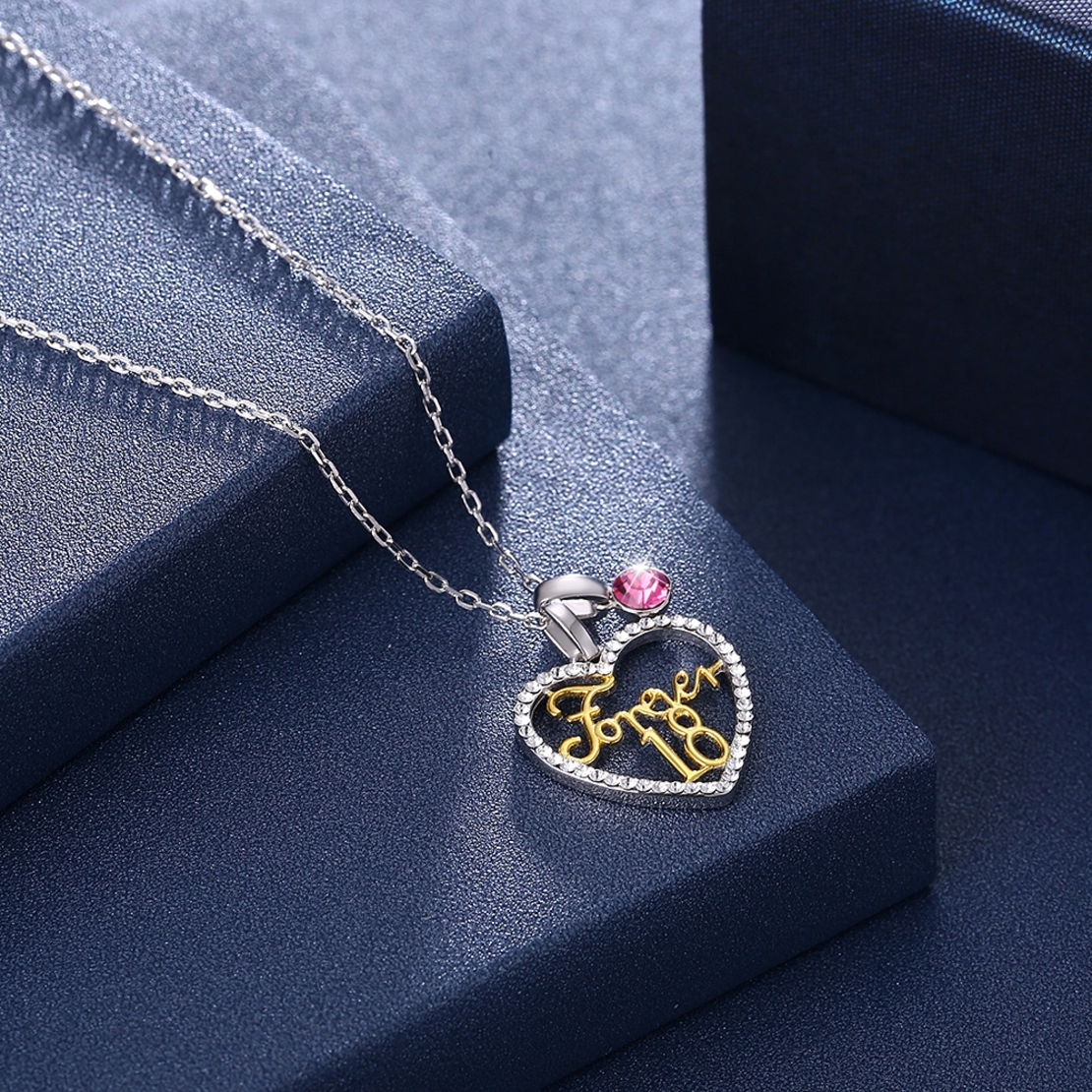 Сребърно колие Сърце Swarovski Crystals | колекция Delicate Silver