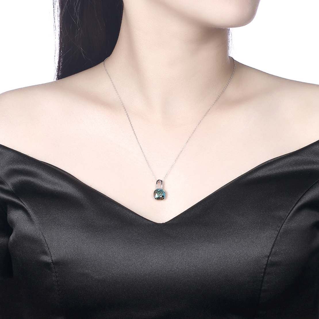 Сребърно колие син Катинар Swarovski Crystals | колекция Delicate Silver