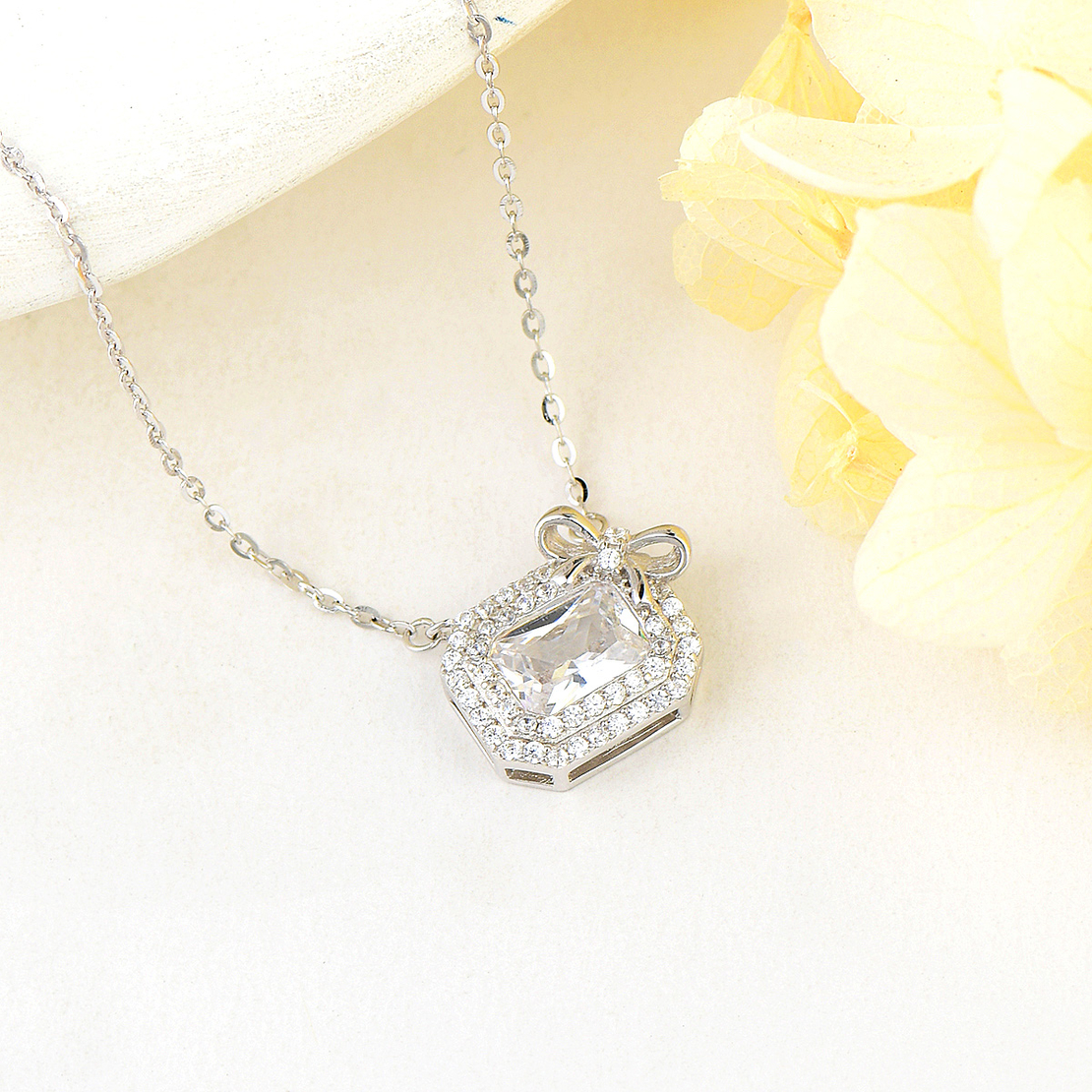 Сребърно колие Панделка 2700000051399 | колекция Delicate Silver