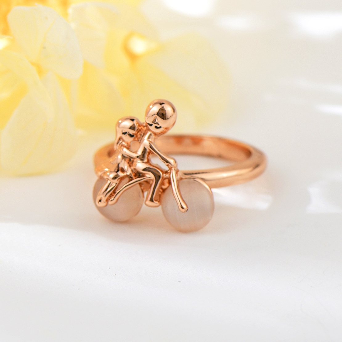 Пръстен розово позлатяване колоездачи | Колекция Rose Gold