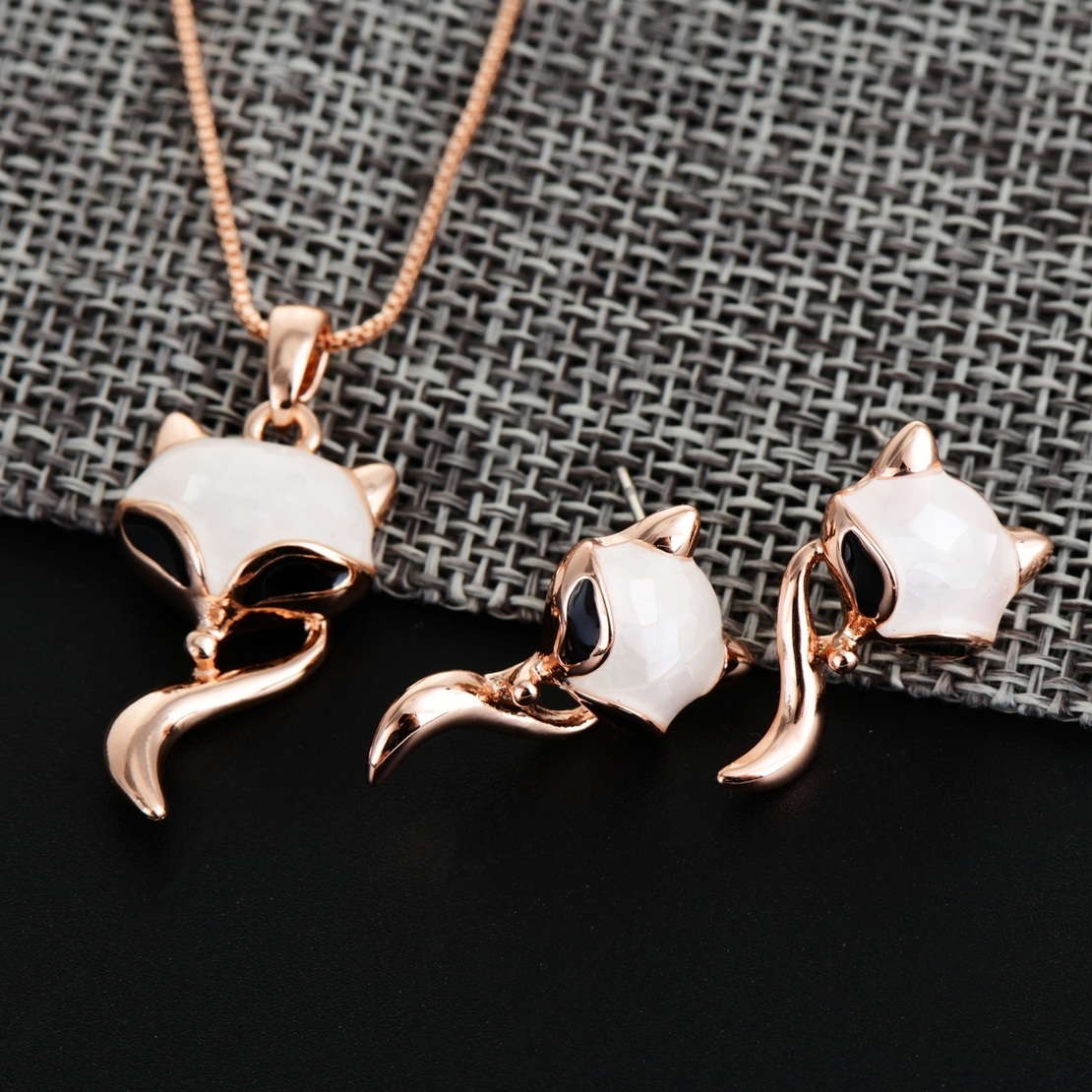 Комплект розово позлатяване лисички | Колекция Rose Gold