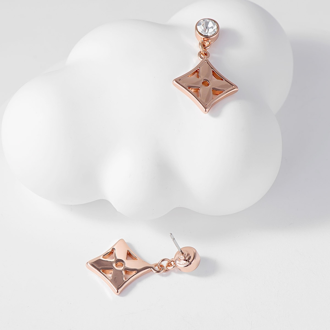 Обеци розово позлатяване цветчета 2000004021498 | Колекция Rose Gold
