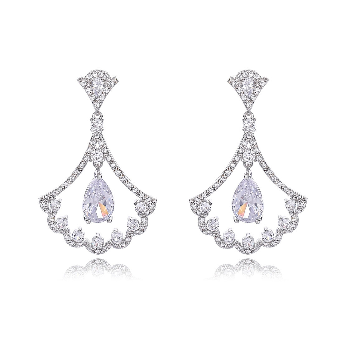 Oбеци бяло позлатяване 'Queen' | Колекция Luxury Secret