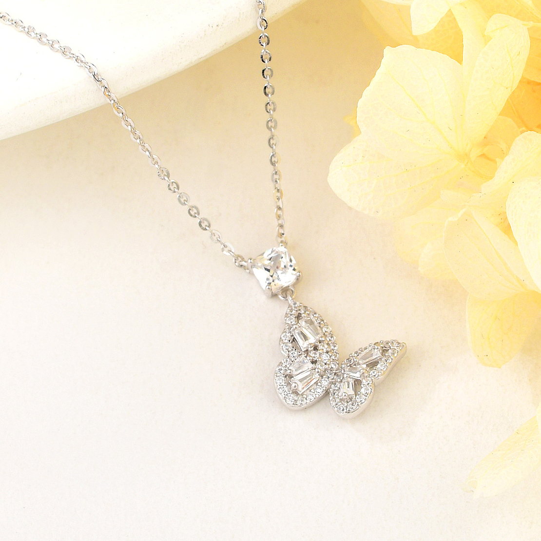 Сребърно колие Пеперуди 2700000051375 | колекция Delicate Silver