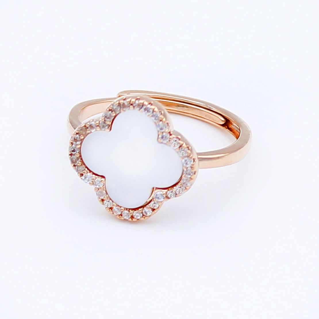 Пръстен розово позлатяване със седеф | Колекция Rose Gold