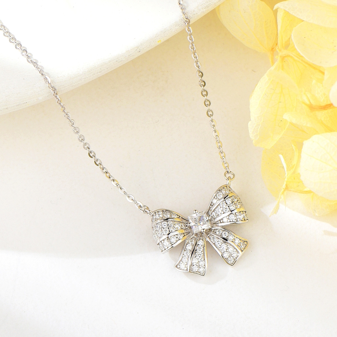 Сребърно колие Панделка 2700000043462 | колекция Delicate Silver