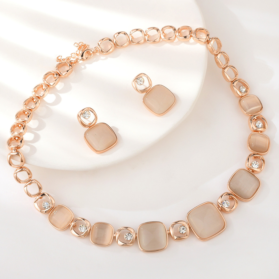 Комплект розово позлатяване ефирна елегантност - LSS30 | Колекция Rose Gold
