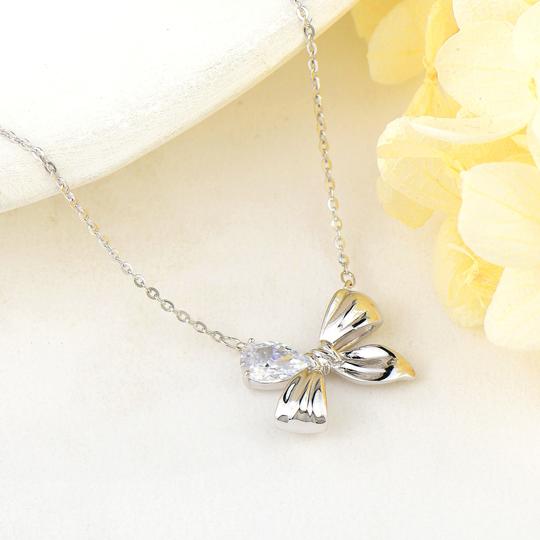 Сребърно колие Панделка 2700000051290 | колекция Delicate Silver