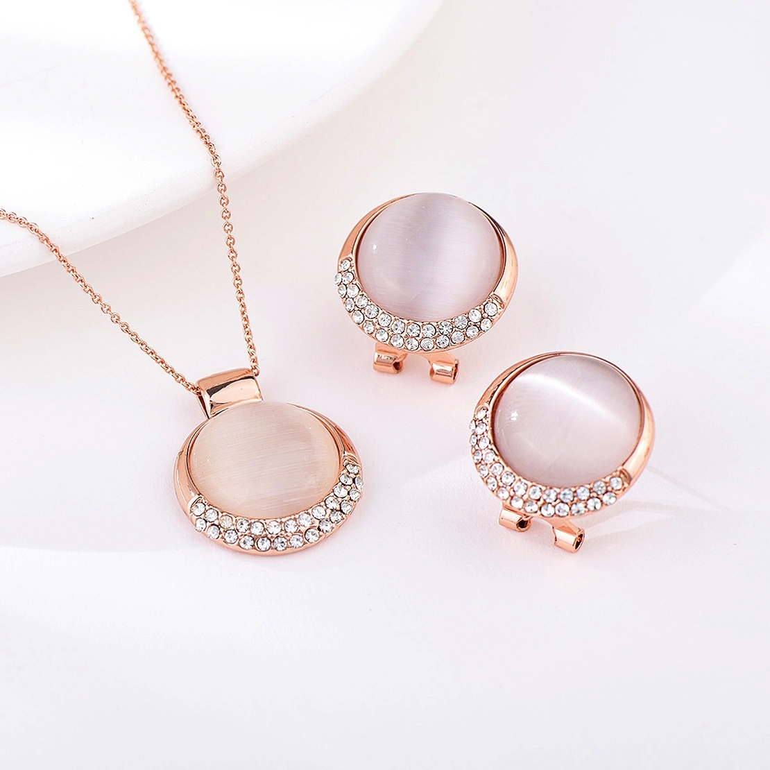 Комплект розово позлатяване котешко око 2610000002881 | Колекция Rose Gold