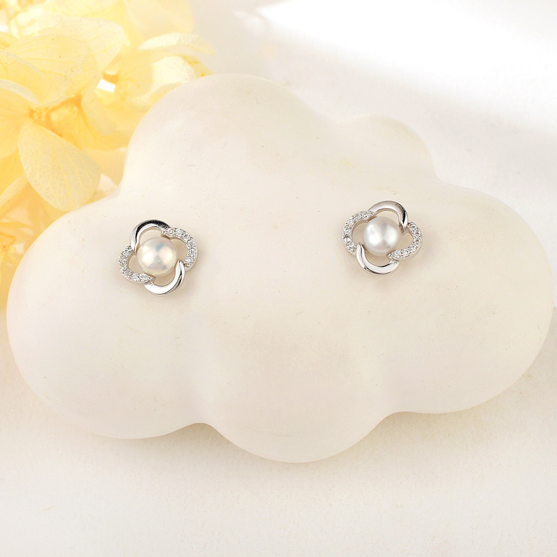 Сребърни обеци с перли 2700000052358 | колекция Delicate Silver