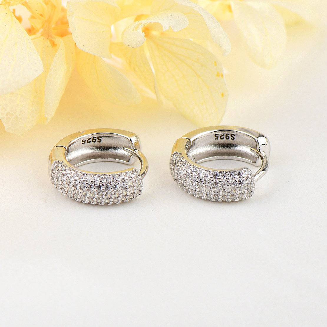 Сребърни обеци Халки с родий 2700000052976 | колекция Delicate Silver