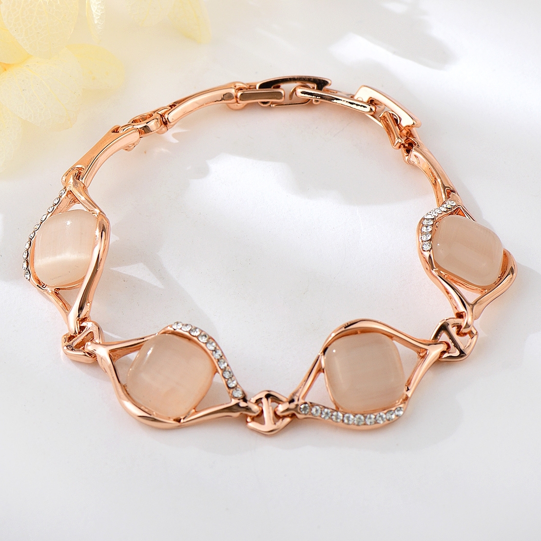Гривна розово позлатяване котешко око 2200000015921 | Колекция Rose Gold