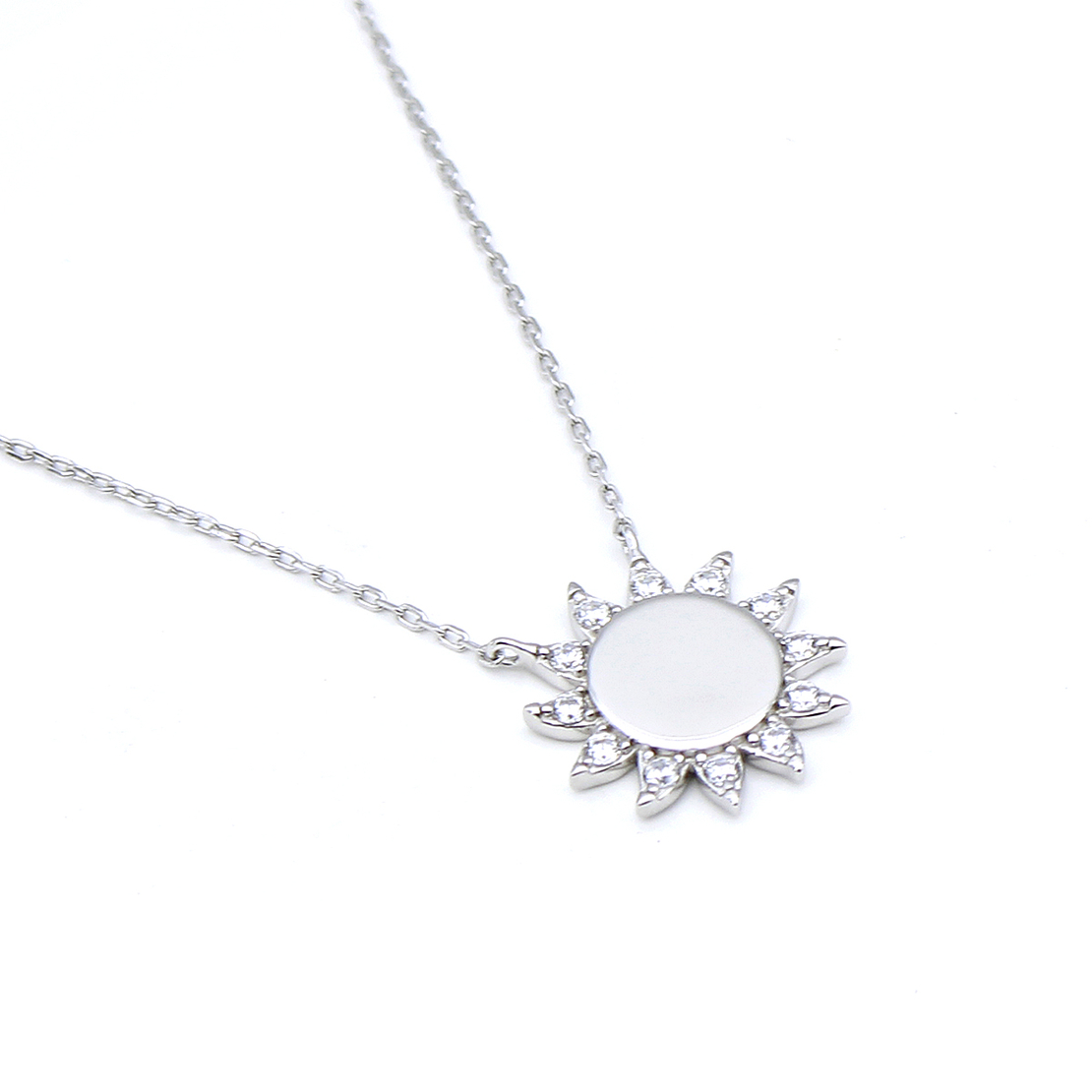 Нежно сребърно колие слънце| колекция Delicate Silver