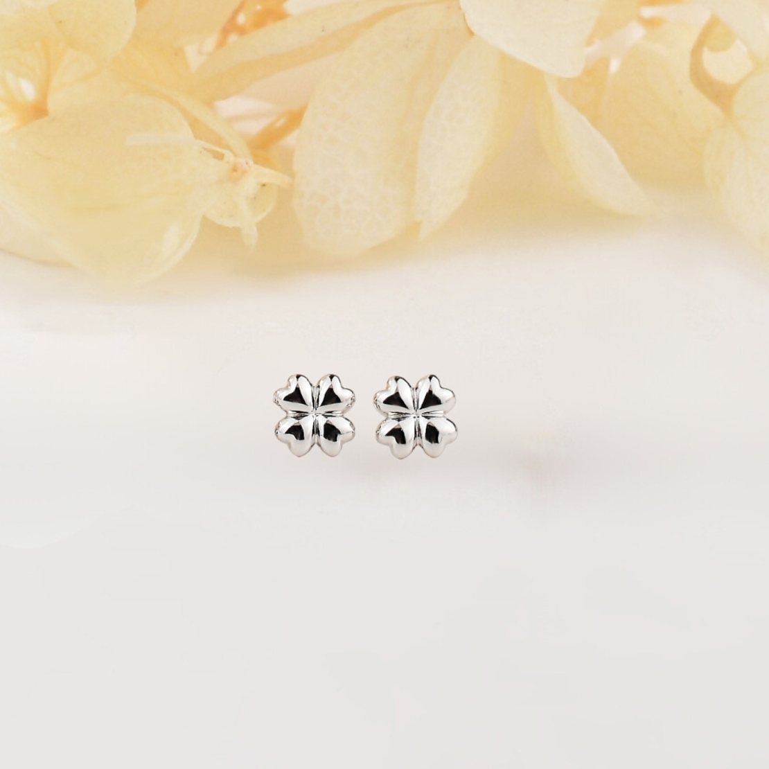 Деликатни сребърни обеци по ухото детелини големи | колекция Delicate Silver