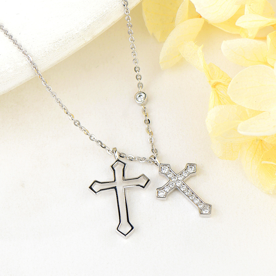 Сребърно колие кръст 2700000051207 | колекция Delicate Silver