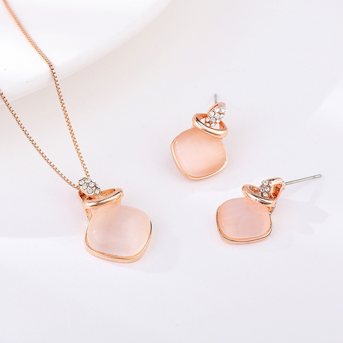 Комплект розово позлатяване котешко око 2610000002799 | Колекция Rose Gold