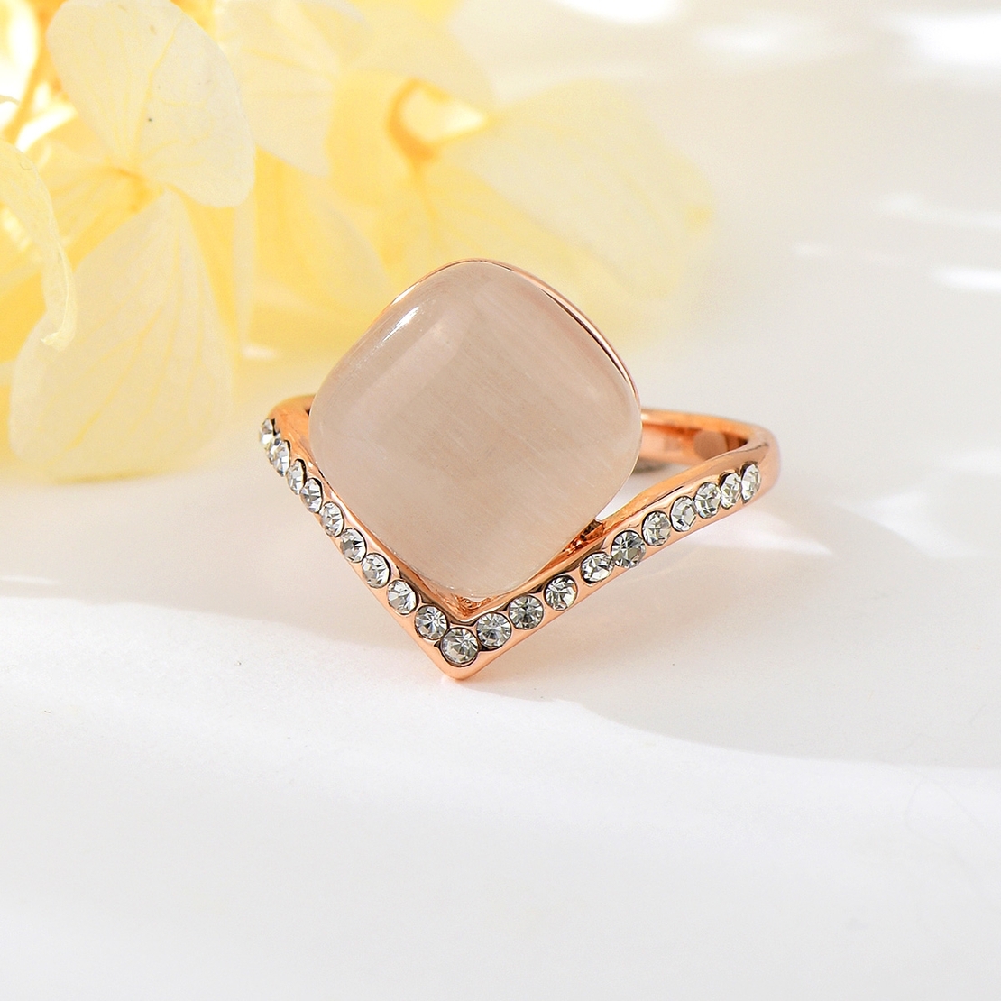 Пръстен розово позлатяване котешко око K300462R | Колекция Rose Gold