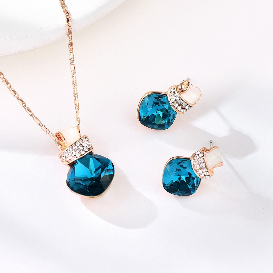 Комплект розово позлатяване с кристали Swarovski 2600000014717 | Колекция Rose Gold