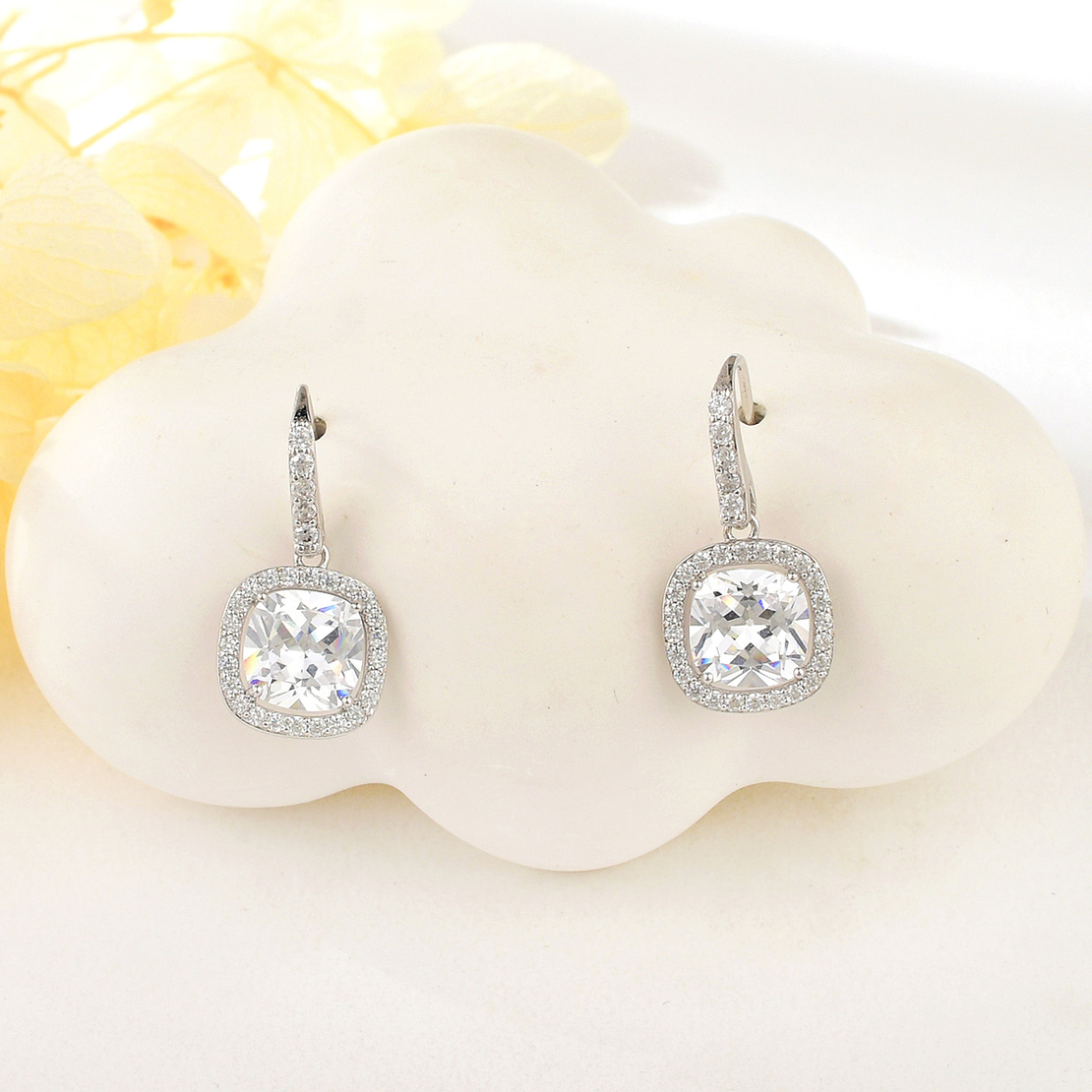 Сребърни обеци с родий 2700000053720 | колекция Delicate Silver