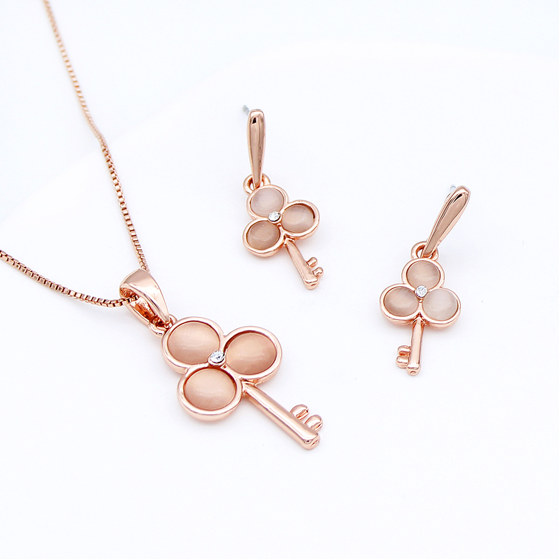 Комплект розово позлатяване котешко око 2610000004694 | Колекция Rose Gold