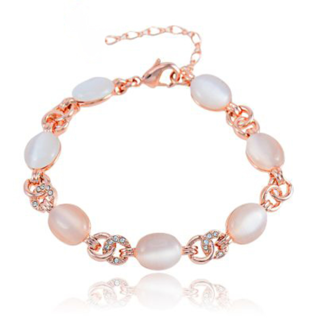 Гривна розово позлатяване с камък котешко око 2200000014160 | Колекция Rose Gold