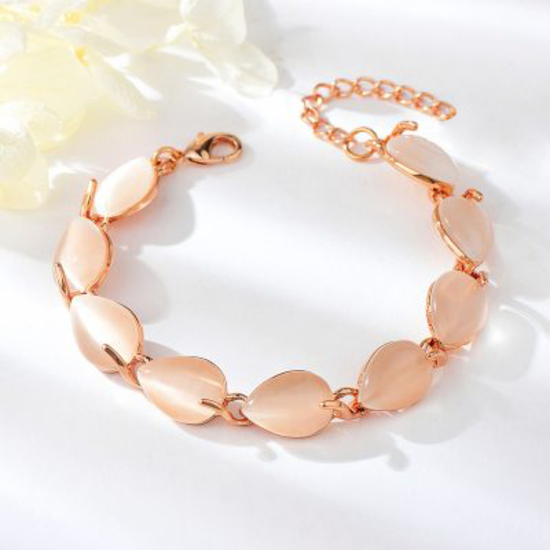 Гривна розово позлатяване с котешко око 2200000015044 | Колекция Rose Gold