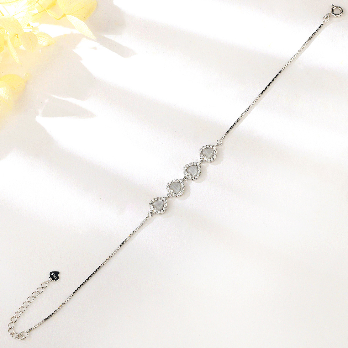 Сребърна гривна Сърце с родий 2700000047989 | колекция Delicate Silver
