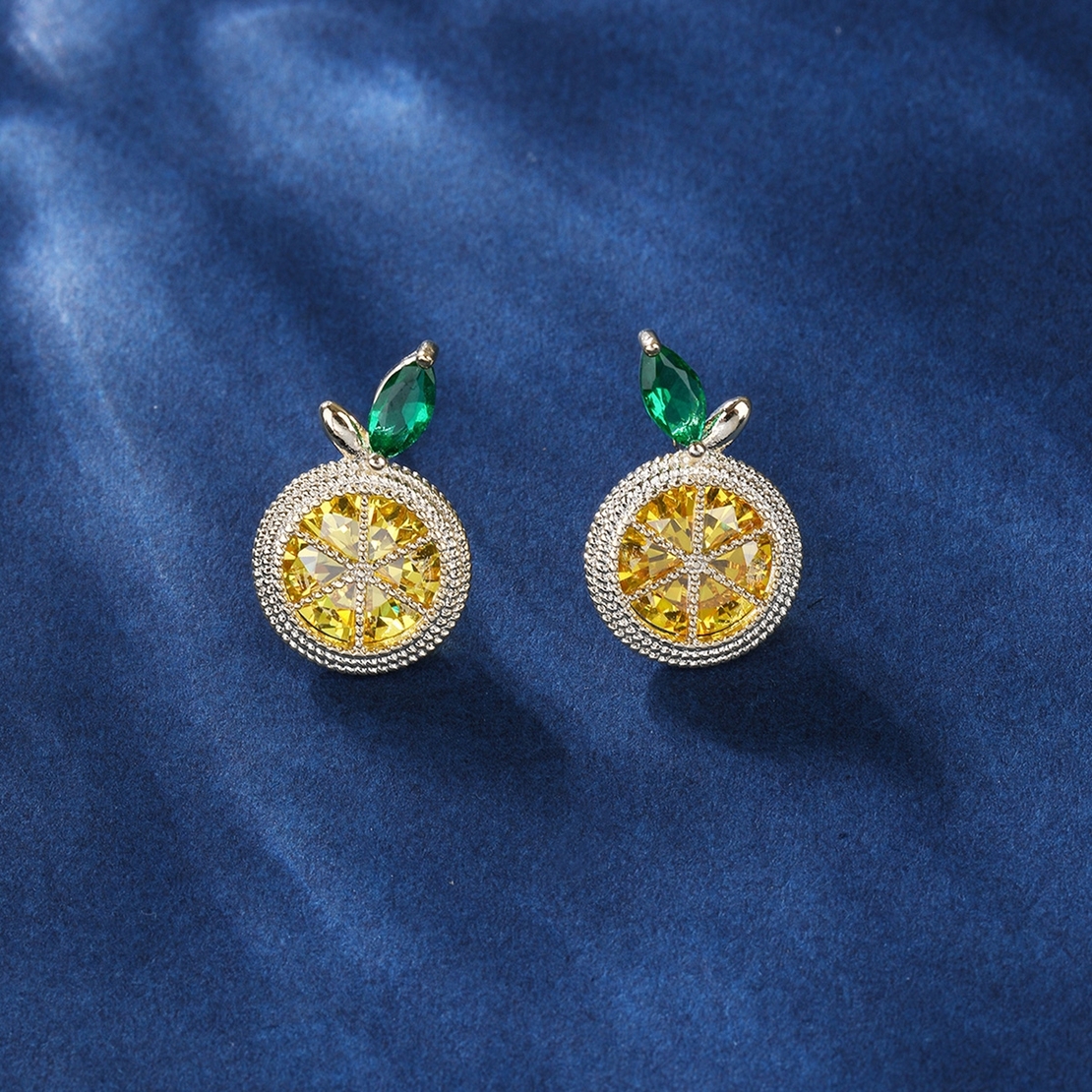 LEMON YELLOW GOLD PLATED EARRINGS