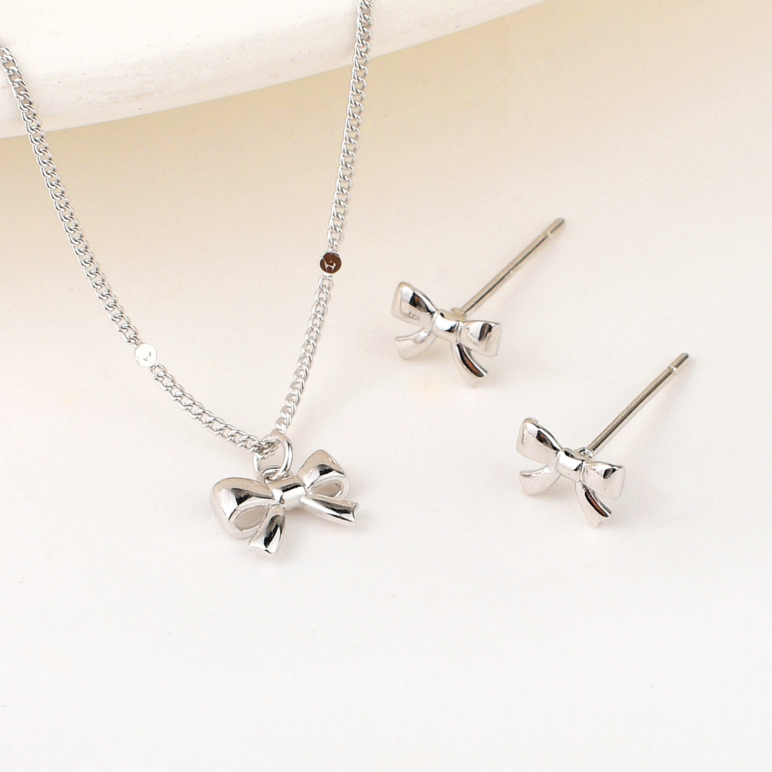 Сребърен комплект Панделка с родий 2700000049662 | колекция Delicate Silver