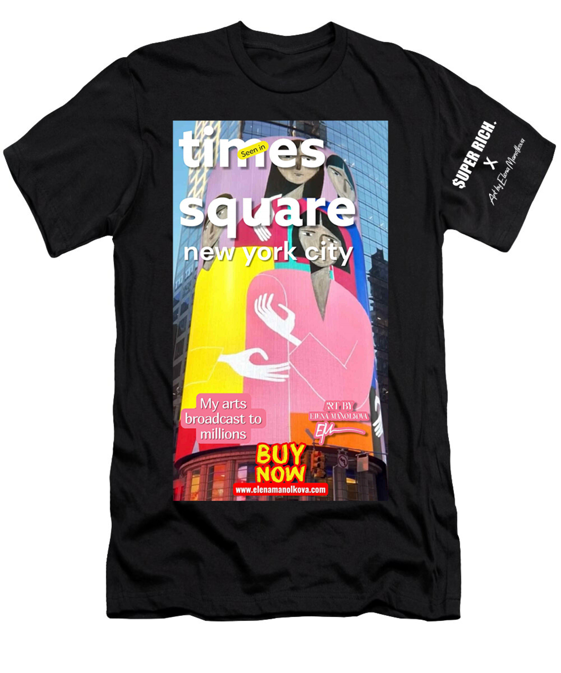 LIMITED EDITION T-SHIRT I SUPER RICH x Art by Elena Manolkova