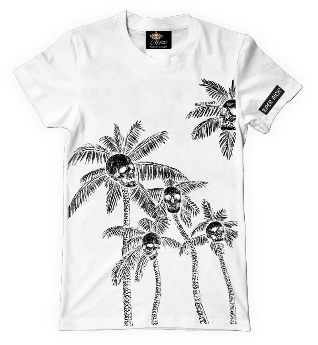 Мъжка Тениска SuperRich -Palm Skull  - SRRS28