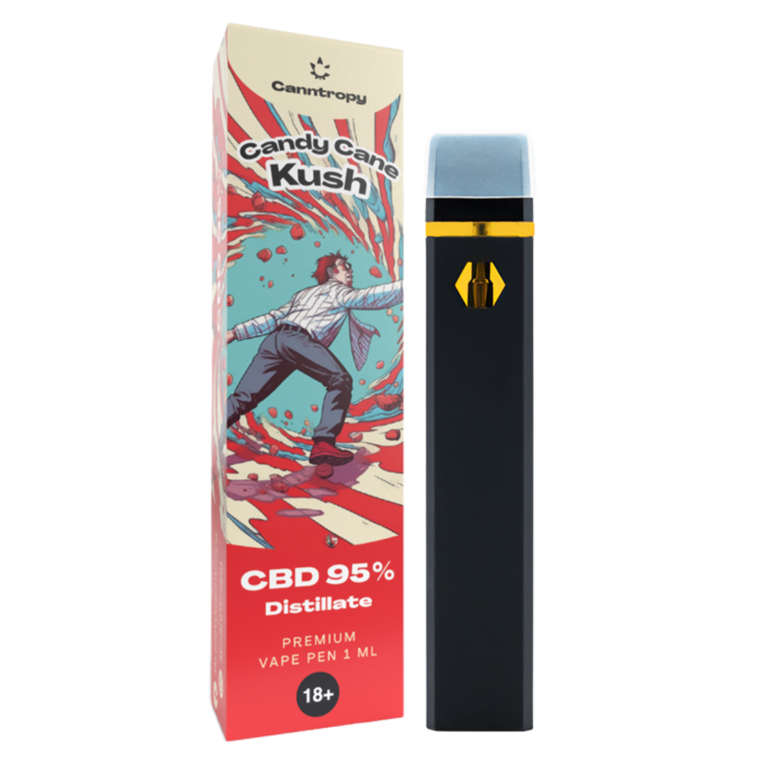 Canntropy CBD еднократен вейп Candy Cane Kush, CBD 95%, 1 ml