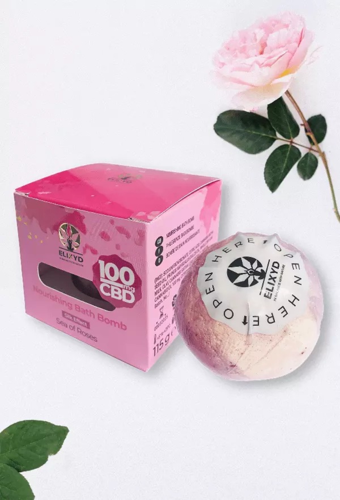 Elixyd CBD Подхранваща бомбичка за вана, Sea of Rose